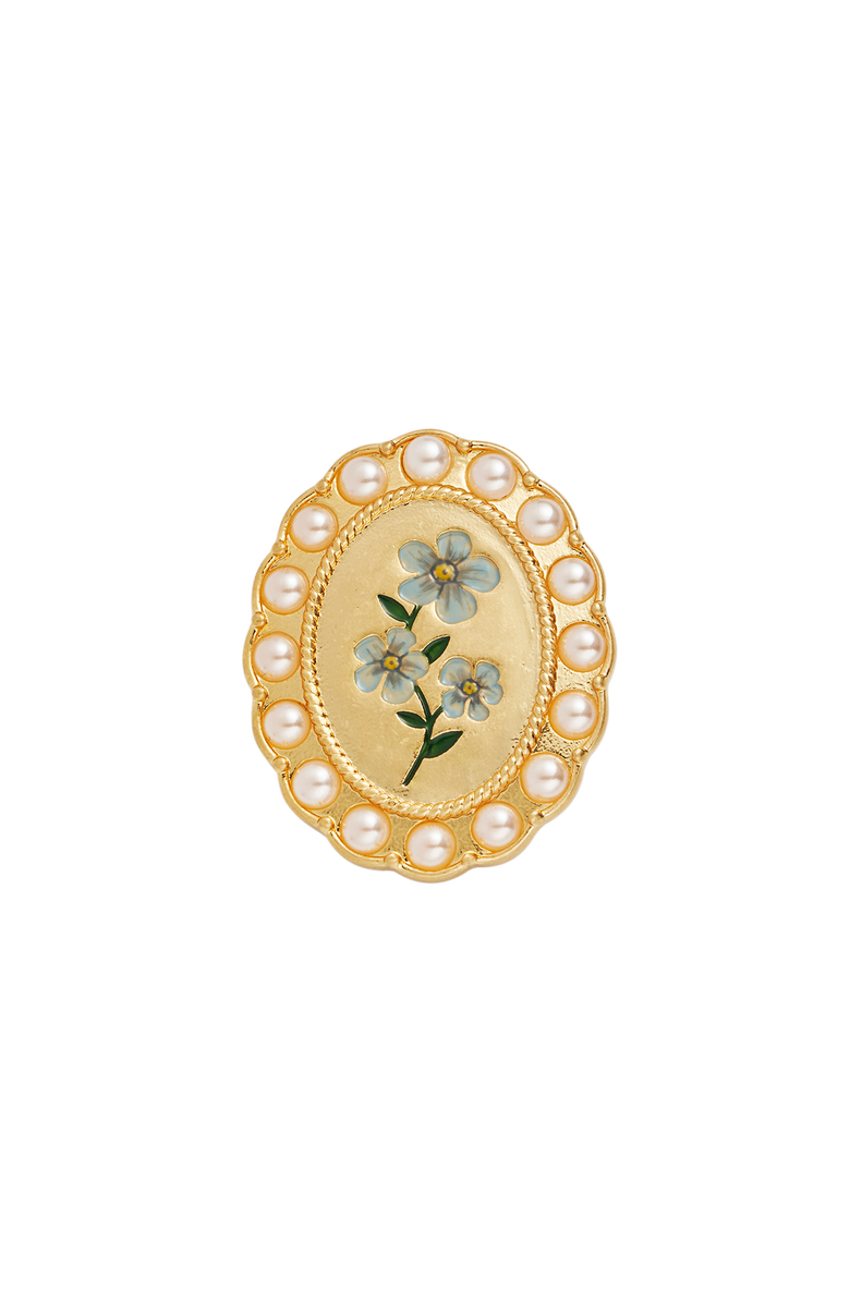 Forget Me Not Pearl Cameo Brooch