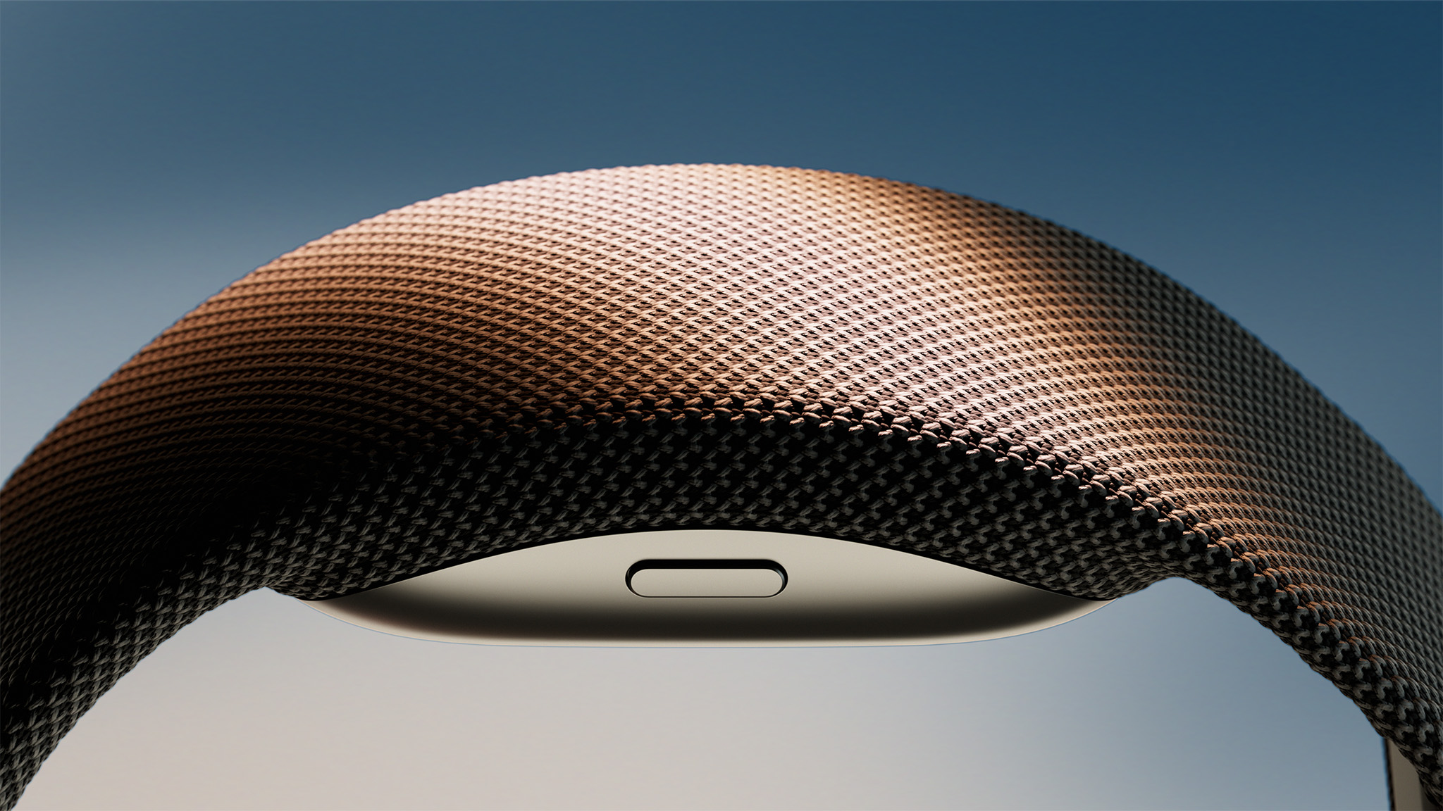 An official product render of Meta Ray-Ban Display Glasses&#039; neural gesture band fabric texture