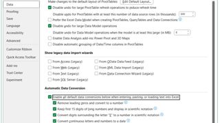 Automatic Data Conversions on Excel