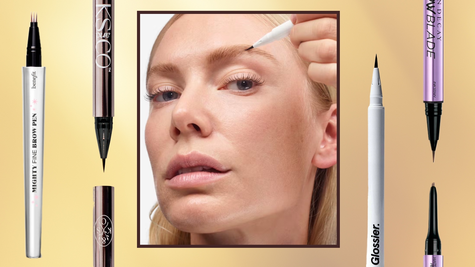 A woman strong eyebrows illustrating a guide to the best brow pens