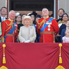 The Royal Family stand on the Buckingham Palace balcony
