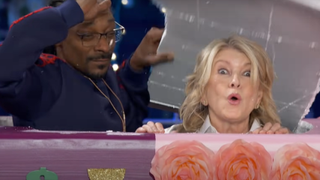 Martha and Stewart on their show together.