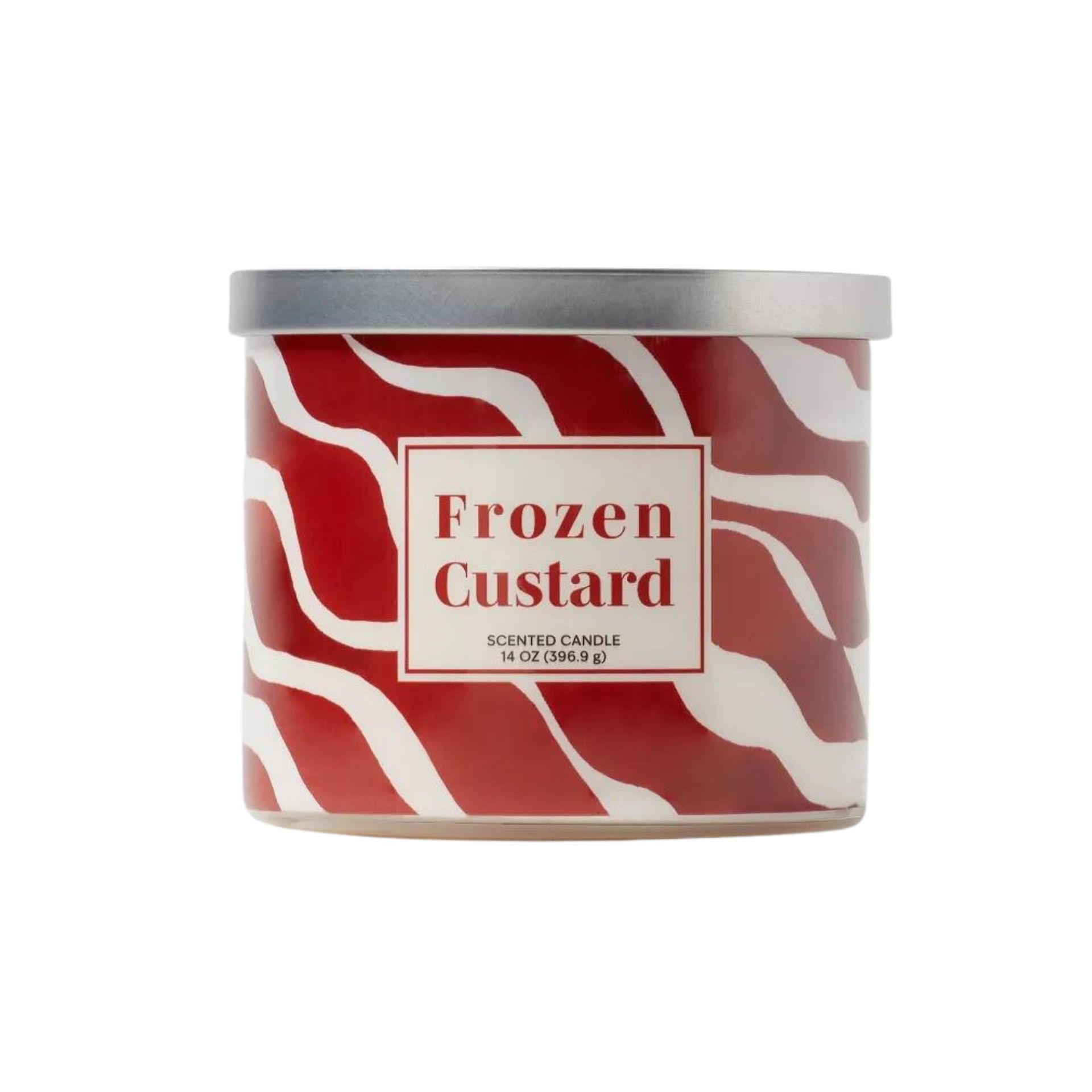 Lilin bergaris merah dan putih dalam gelas