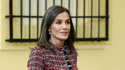 Queen Letizia of Spain attends the annual meeting with members of Princess of Asturias Foundation at the El Pardo Palace on June 13, 2024 in Madrid, Spain.