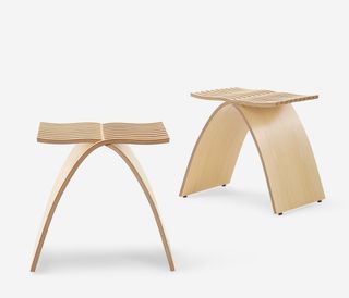 Two plywood stools by Carol Catalano