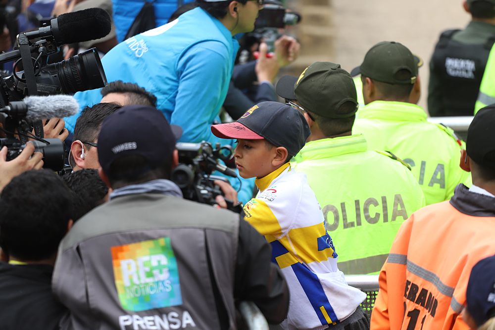 Fans wait for Egan Bernal
