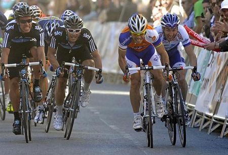 Oscar Freire (Rabobank) sprints to victory in the Ruta del Sol's final stage.