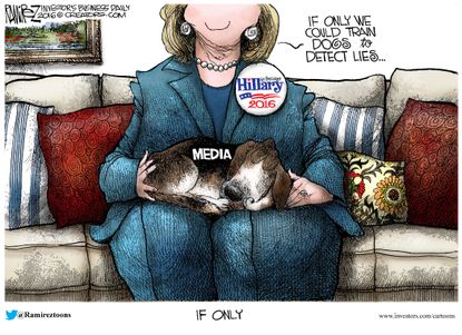 Political Cartoon U.S. Hillary Media