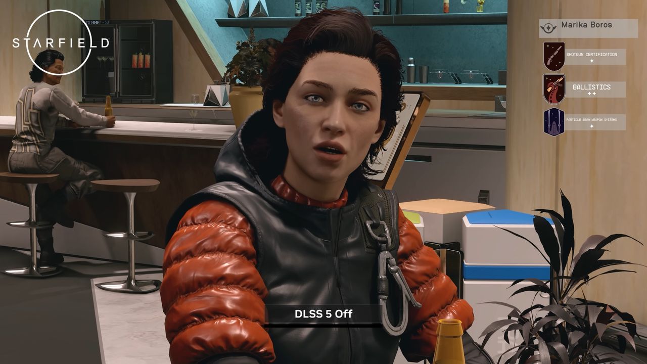 The original character model from Starfield without DLSS 5 doctoring the image