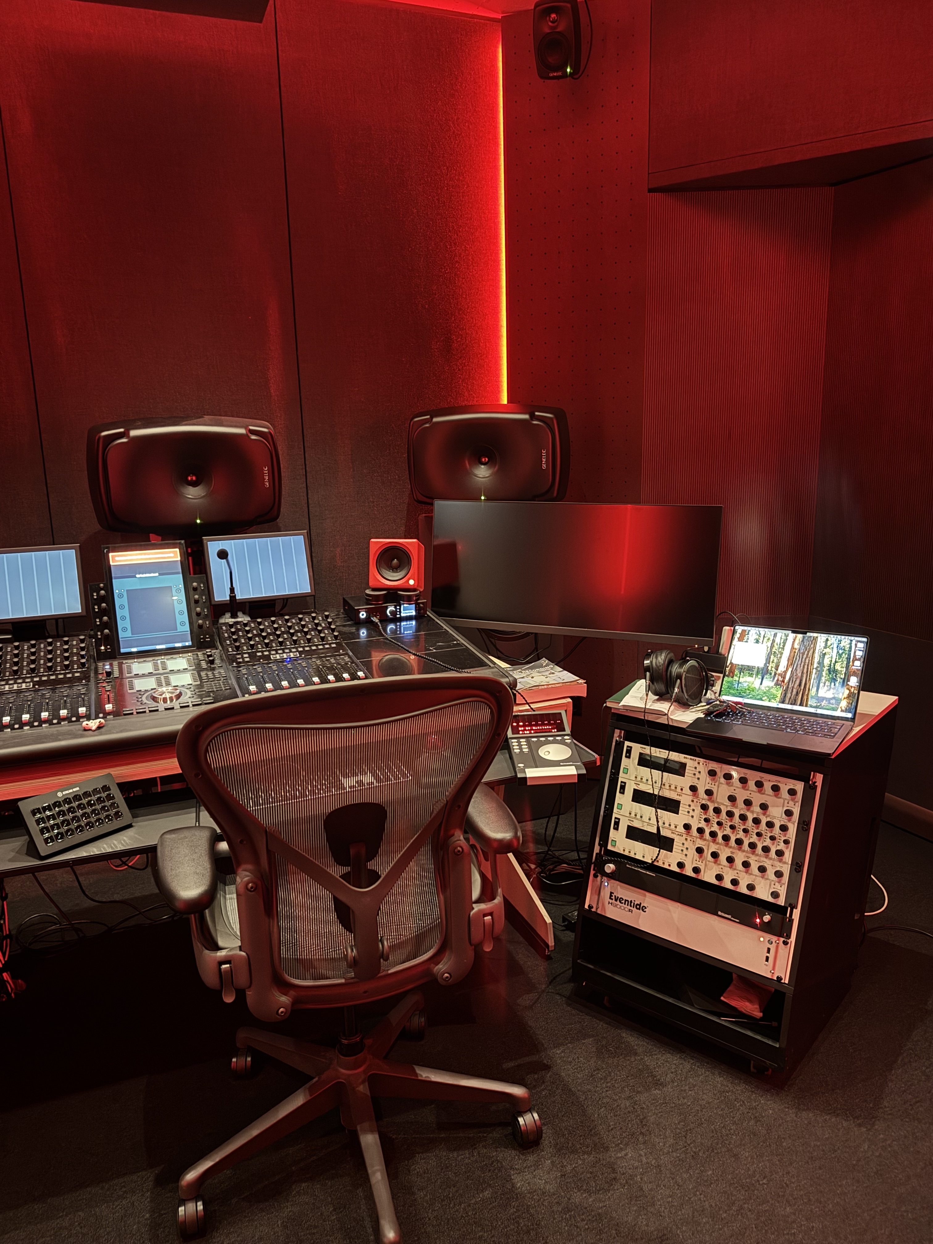 The new Dolby Atmos control room at the Centre des Musiques Actuelles in Geneva.