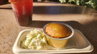 Pulled pork cornbread bake with coleslaw