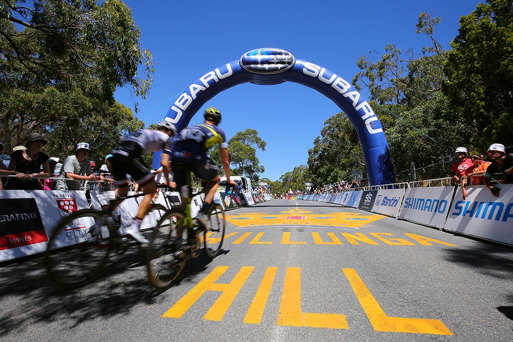 The fans packed the roadside for the Willunga Hill stage
