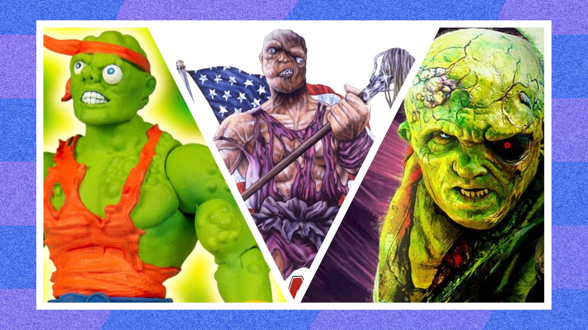 A selection of images of the Toxic Crusader
