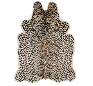 Leopard print rug.