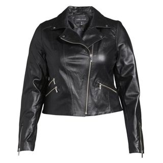 black leather jacket