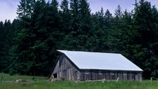 Barn on Fickle Hill above Eureka Arcata Humboldt County, California.