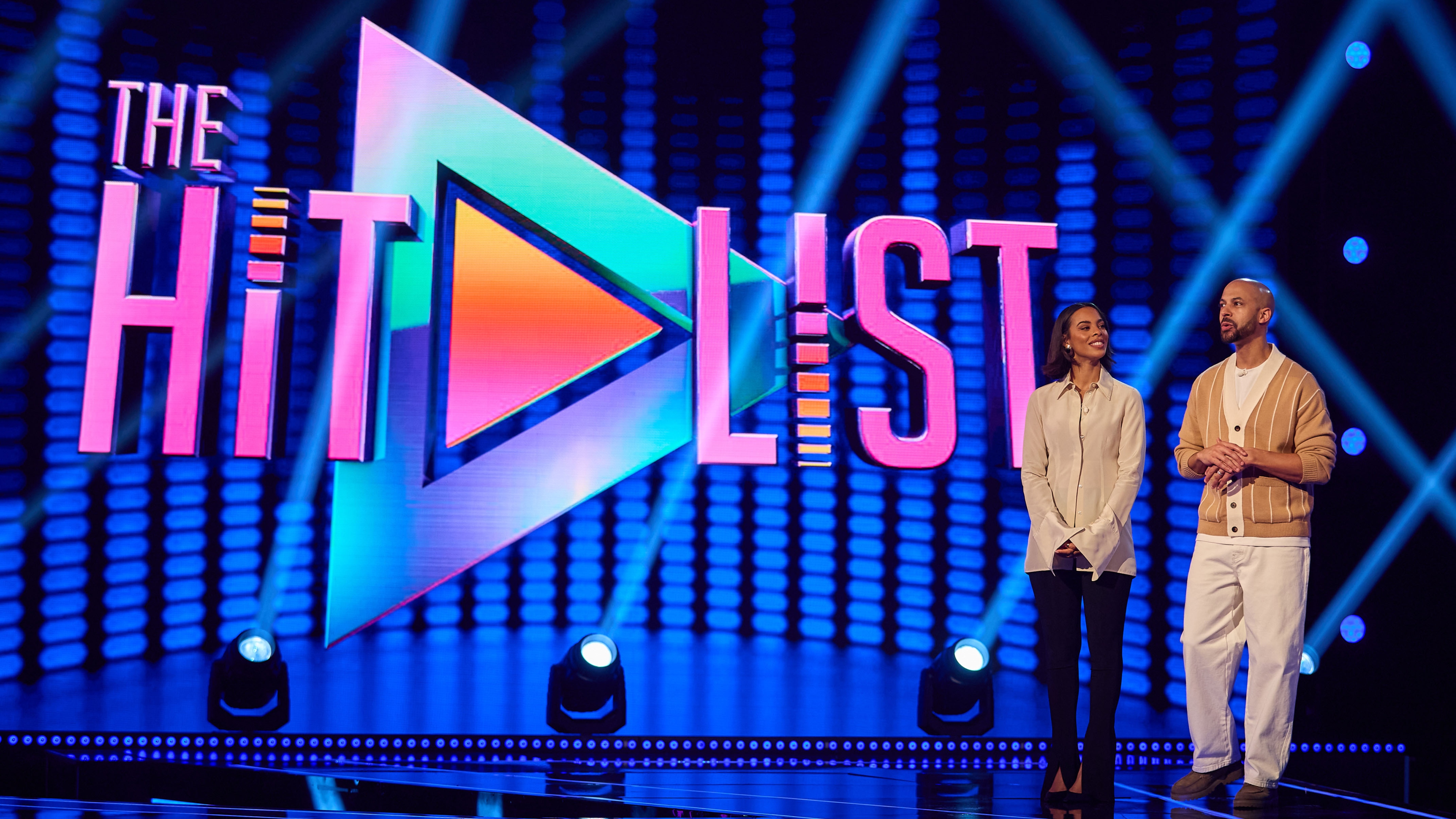 Rochelle and Marvin Humes on the set of The Hit List