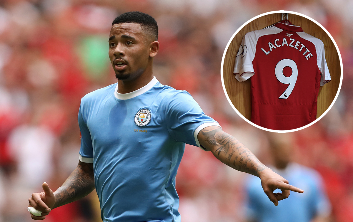 Gabriel Jesus in a concept kit inspired by the 1997 Arsenal away