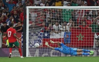 Sofiane Boufal scores a penalty against Chile