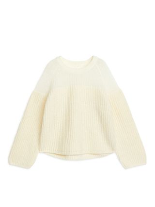 Wool-Alpaca Blend Jumper - Off White - Arket Gb