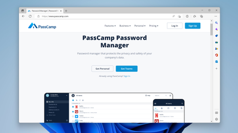 Website screenshot for PassCamp 
