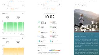 Running statistics in the Huawei Health app
