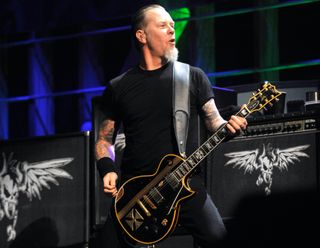 James Hetfield performs with Metallica at the 25th Anniversary Rock & Roll Hall of Fame Concert at Madison Square Garden on October 30, 2009 in New York City