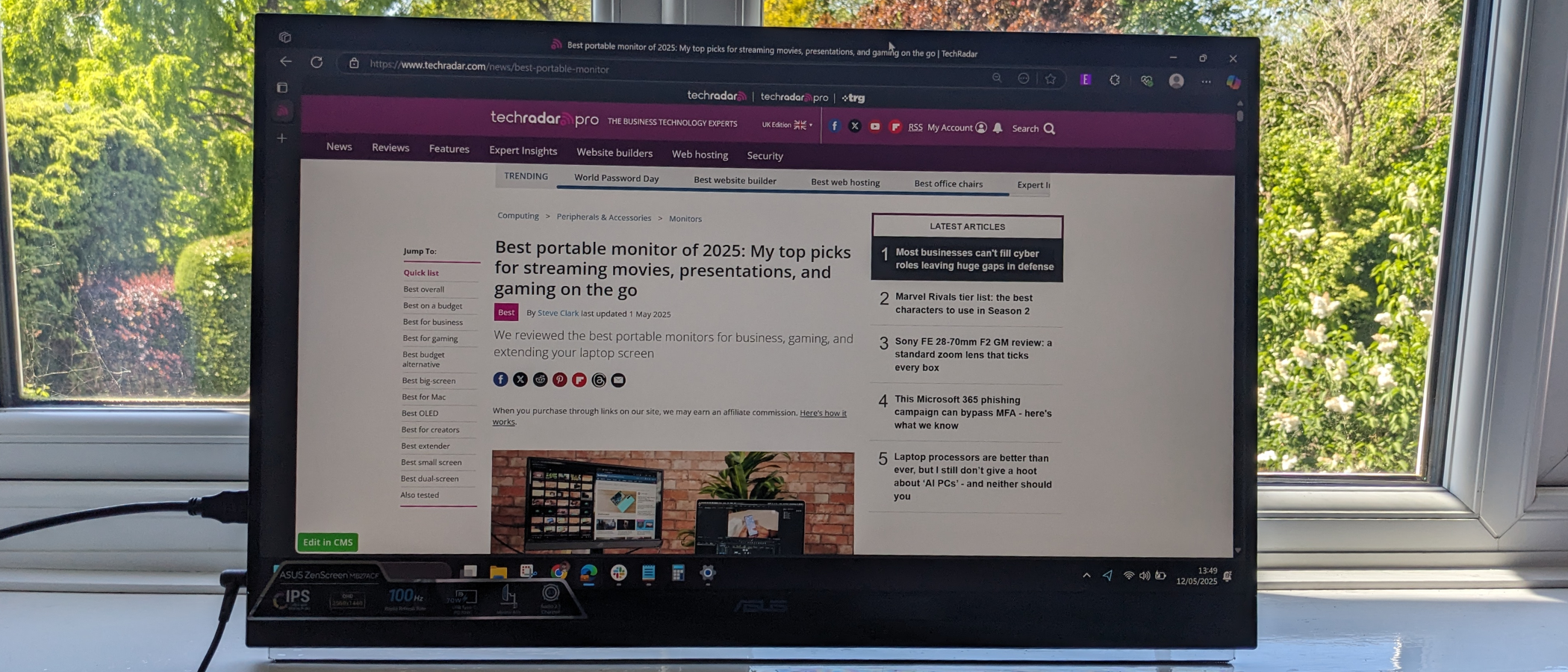 Asus ZenScreen MB27ACF during our review