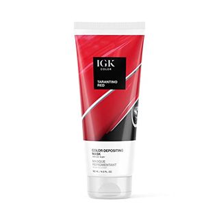 Igk Color Depositing Mask Tarantino Red - Vibrant Ruby | Conditioning + Hydrate + Shine | Vegan + Cruelty Free | 6 Oz