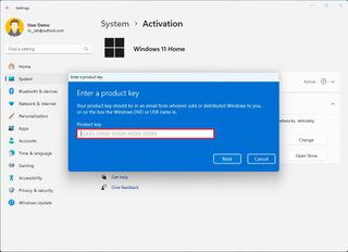 Windows 11 Home to Pro upgrade with product key