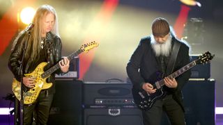 Jerry Cantrell of Alice in Chains and inductee Kim Thayil of Soundgarden perform onstage during the 2025 Rock & Roll Hall of Fame Induction Ceremony at Peacock Theater on November 08, 2025 in Los Angeles, California