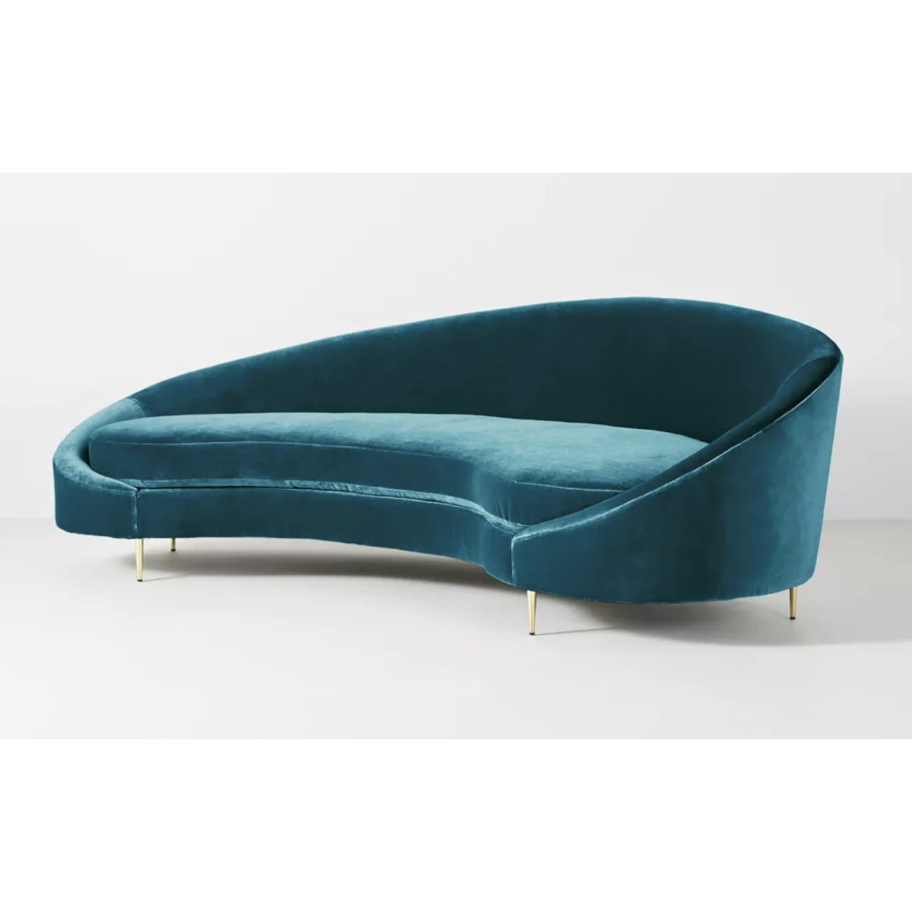 blue curved sofa