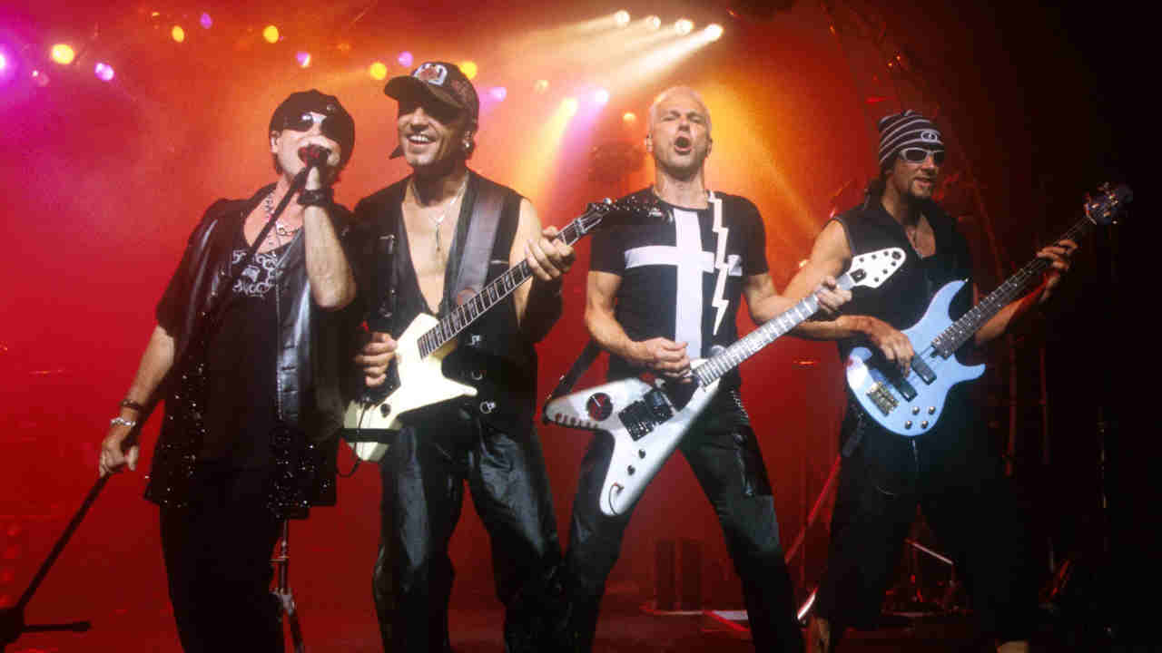 Scorpions performing onstage in 2000