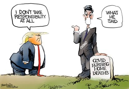 Political cartoon U.S. trump cuomo covid
