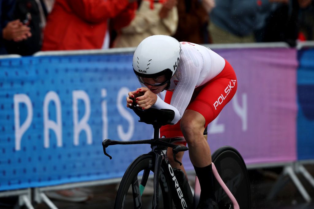 PARIS FRANCE JULY 27 Marta Lach of Team Poland near to the Assemblee Nationale during the Womens Individual Time Trial on day one of the Olympic Games Paris 2024 at Pont Alexandre III on July 27 2024 in Paris France Photo by Jared C TiltonGetty Images