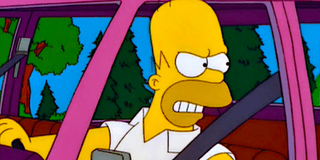 homer in car angry the simpsons