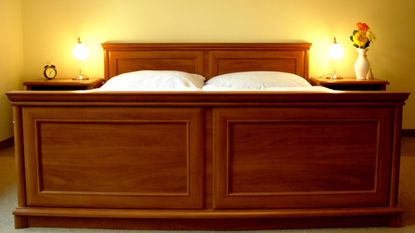 A hotel bed