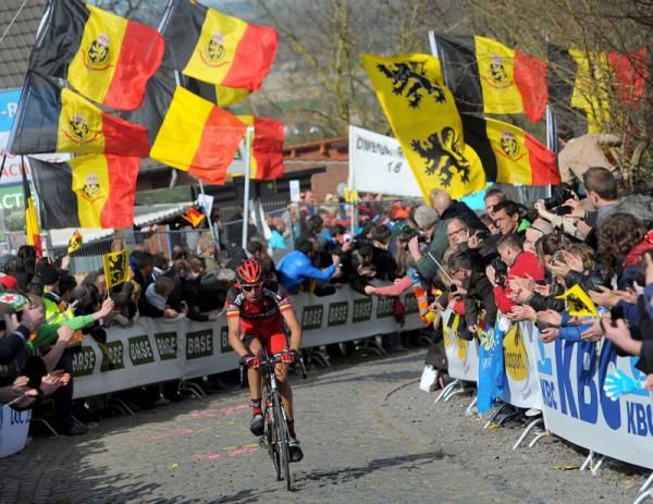 Ballan attacks at the Tour of Flanders