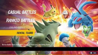 Pokemon Scarlet and Violet Battle Stadium menu rental teams