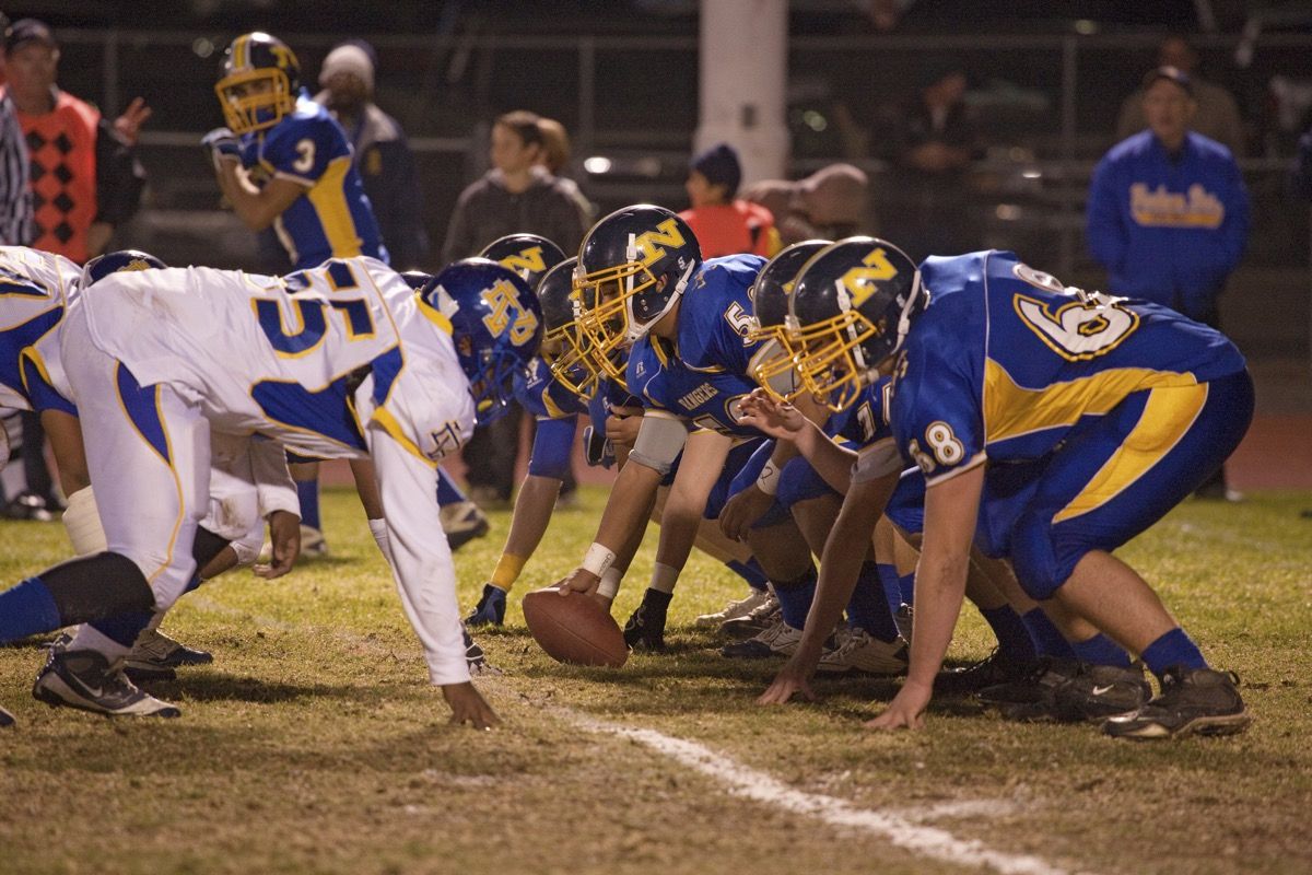 High-school football scrimmage.