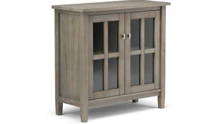 Simpli Home Warm Shaker32 inch Wide Rustic Low Storage Cabinet