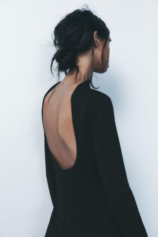 Draped Open Back Dress