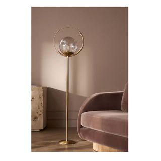 floor lamp with glass globe 