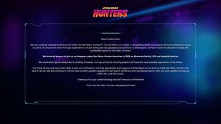 Annonce de Zynga sur le retard de Star Wars : Hunters