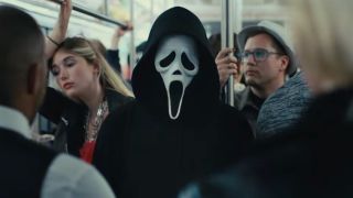 Ghostface on a New York subway