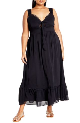 Lidia Lace Trim Maxi Dress