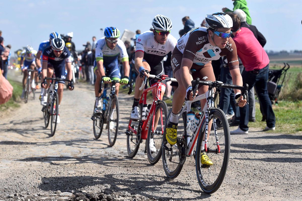 Alexis Gougeard (Ag2r-La Mondiale) leads the break