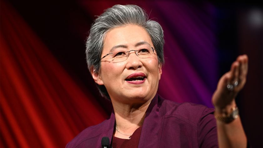 Lisa Su gesturing on stage.