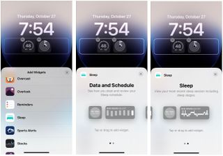 Sleep widget on iOS 16.2 lock screen