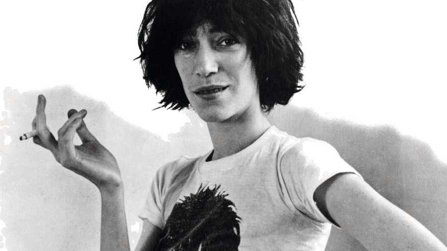 Patti Smith smoking a cigarette